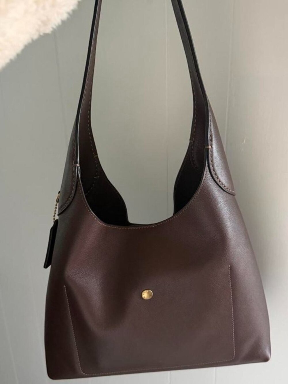 COACH Dark Brown Leather Hobo Shoulder Bag - Picture 2 of 5